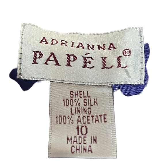 Vintage Adrianna Papell 2 Piece Suit 100% Silk Size 10 Purple Button Down - Picture 4 of 13